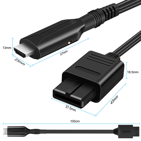 N64 till HDMI-kompatibel Adapter 1080P HD Link-kabel Plug and Play för Nintendo 64 Speltillbehör standard
