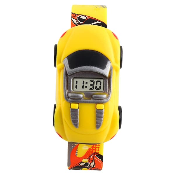 Barnklocka Bilmodell Mode Elektronisk Armbandsur Innovativ Bilform Gul Yellow