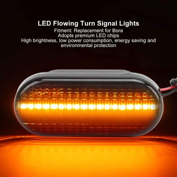 2 stk. gule LED sekvensielle blinklys 12V sidemarkeringslys erstatning for Bora