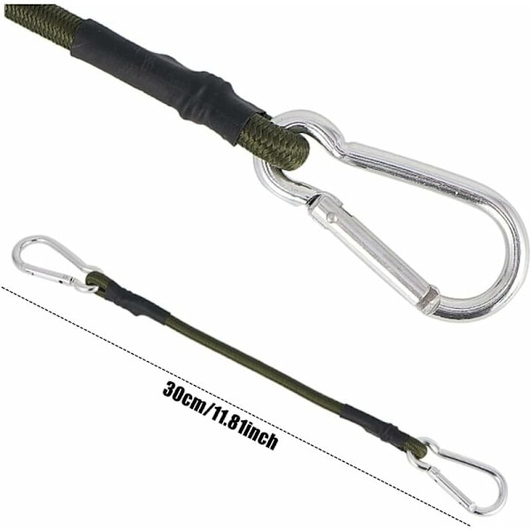 Sæt med 2 Mini Robuste 30 cm Elastikker med Karabinhage til Camping, Bagage, Rejser