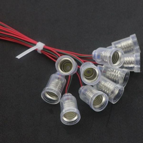 10 st E10 Lampfot LED Skruvmontering Små Glödlampshållare Ljussockel med Kabel för Experiment Krets Hem Elektriska Testtillbehör