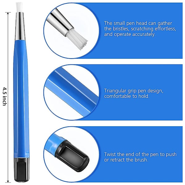 4 stk./sæt rustfjerner pensel pen glasfiber / messing / stål / nylon pensel pen form ur dele polis