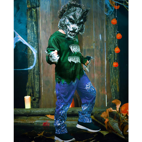 Halloween-susien asut lapsille - Poikien fantasia-asut, metsäsotilaan naamioasut pojille ja tytöille, 3-10 vuotta varg 7-8 anni