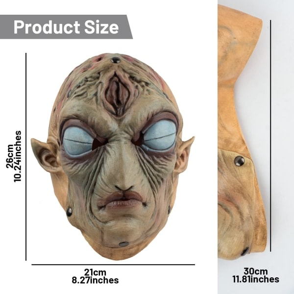 IC PartyHop Skrämmande Alien Mask Skräck Helhuvud Magnet Mask för Halloween Kostymfest Karneval Cosplay