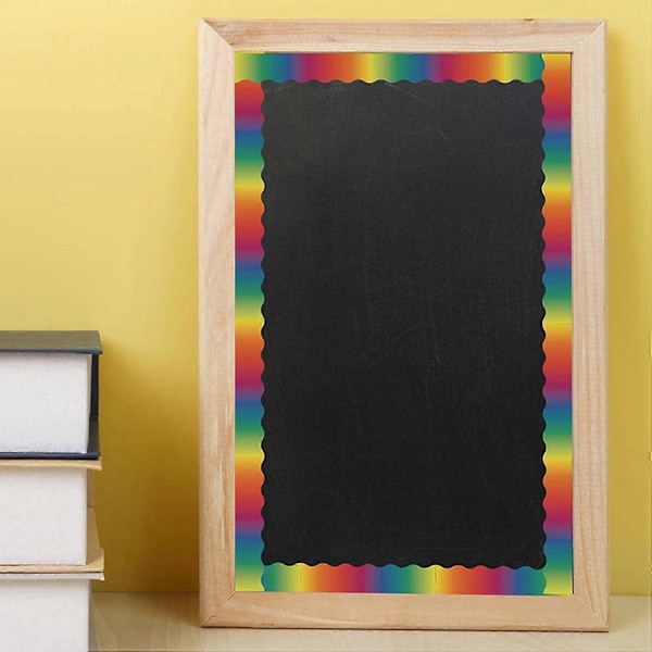 st Bulletin Board Kant för Klassrum, Gradient Regnbågskant för Klassrum, Regnbågskant för Dekorering av Anslagstavlor, Skåp, Skola
