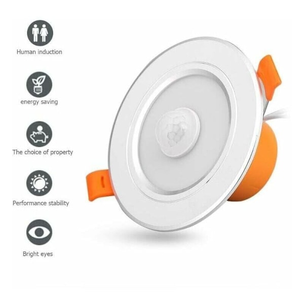 LED Taklampe med Bevegelsessensor, Innendørsbelysning, Ideell for Restaurant, Bad 3 stk, av DEBUNS