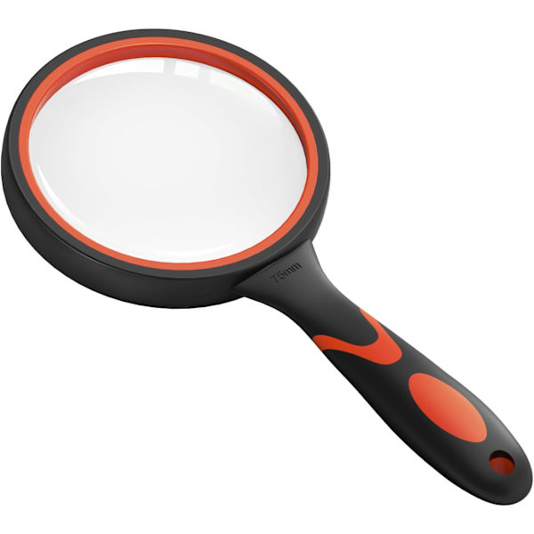 Stor 10x förstoringsglas för läsning Handhållen förstoringsglas för Bobbies tillämpad på vetenskapsböcker Hobbyobservation Premium mjukt handtag för seniorer Orange