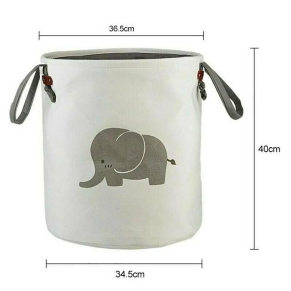 IC Vaskekurv Vaskekurv Vaskepose Kurv for barn Vaskekiste Lekekasse Grå elefant