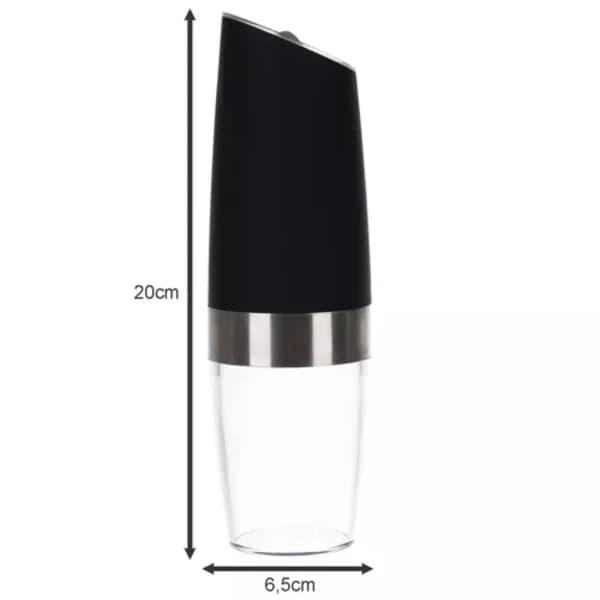 Electric Salt and Pepper Grinders – 2-pack with Gravity Function Black Svart