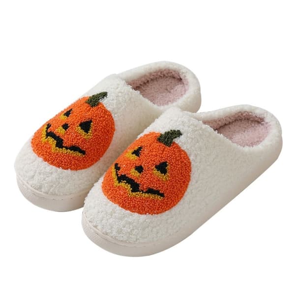 Halloween Tofflor Pumpa Tofflor VIT 37-38 vit 37-38 white 37-38