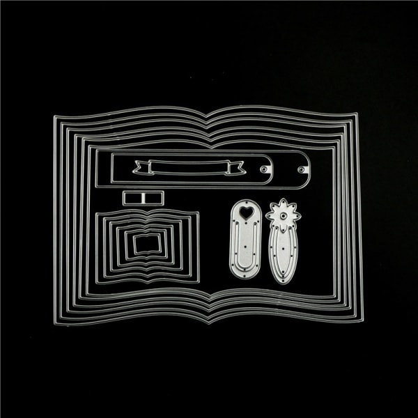 IC Vivid Books Ram Anpassad Schablon Metall Skär Dies DIY Scrapb