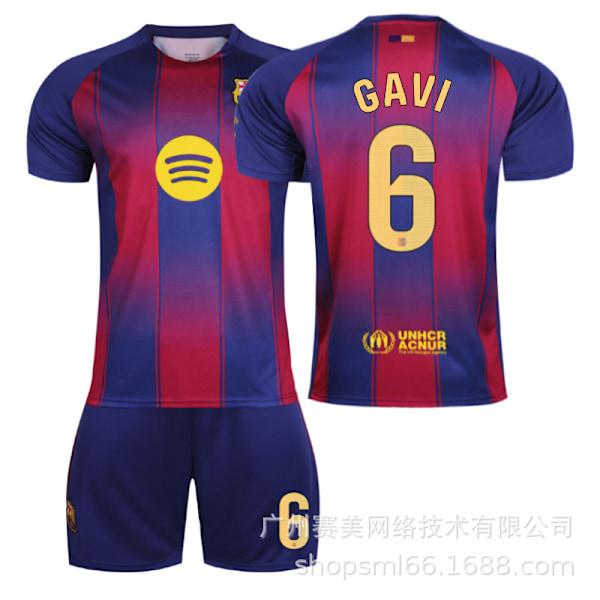 25-26 Barcelonan lasten jalkapallopaita 6 Gavi 9 Lewandowski 19 Yamal 8 Pedri pelipaita Barcelona puku Size 11 socks 26#