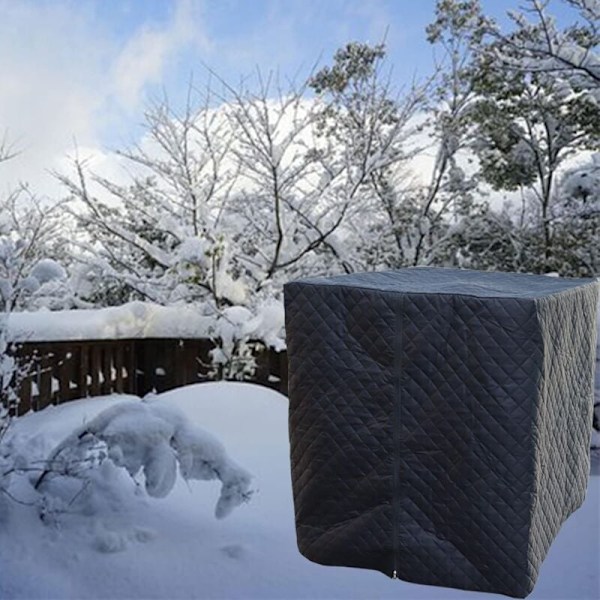 IBC Vandtank Cover 1000 L Container Cover Vandtank Regntæt med Lynlås Vindtæt Anti-UV Rivfast 120 x 100 x 116 cm (Sort)