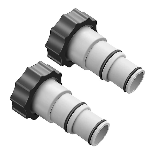 2-pack slangadapter för Intex A-ersättningsslang med klämma för pumpar med gängad anslutning, grå