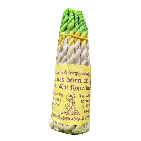 Nepal håndlaget urterep 25 bunt hvit salvie Buddha røkelse streng for hjem soverom tempel meditasjon urter Army Green