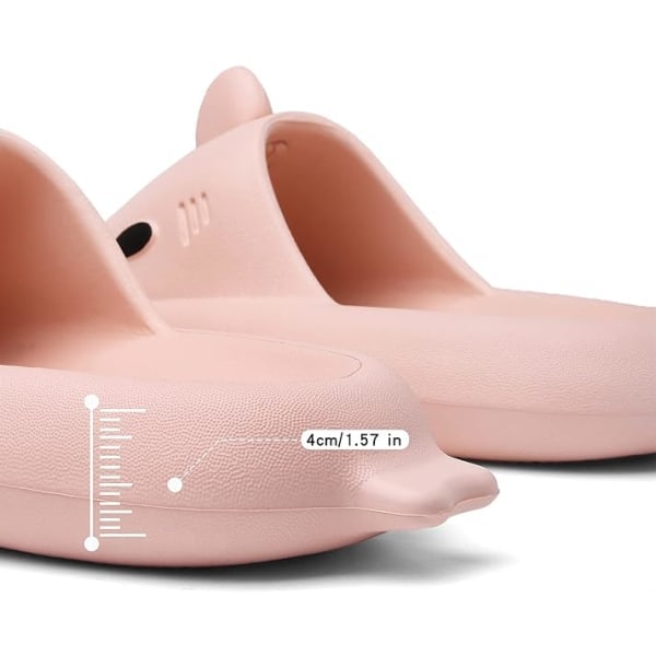 IC Shark Slides för män och kvinnor Molntofflor Sommar Nyhet Öppen tå Sandaler Halkfria Strandpool Duschskor med Vadderad Tjock Sula