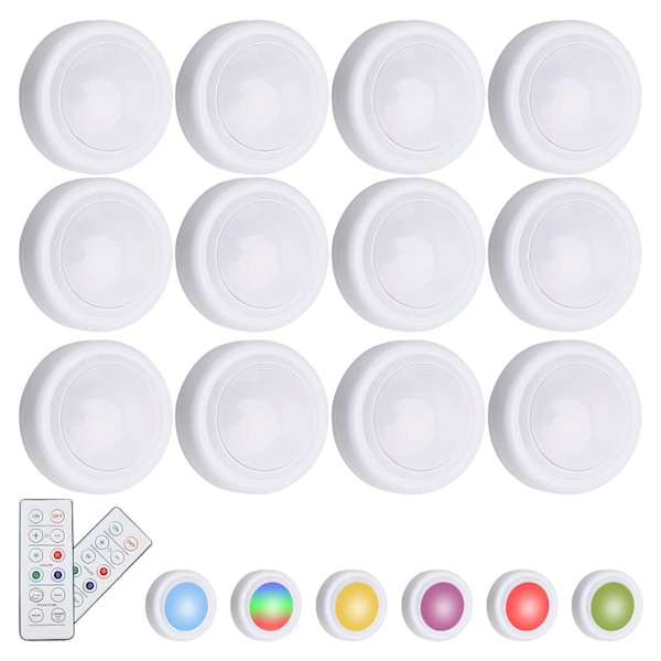 12-pakning - LED-spotter med fjernkontroller - Trådløs MultiColor MultiColor 12-Pack