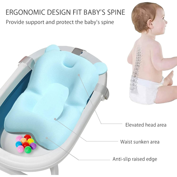 Baby badepude, brug baby badekarindsats, spædbarns badekarstol, baby badekarstol, badekarstol baby, baby badekar blue