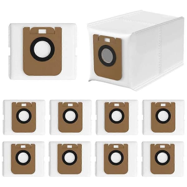 10-pack dammsugarpåsar för Dreame D10 Plus / D10s Plus / Z10 Pro / L10 Plus dammsugare, RLS3D dammuppsamlingspåse