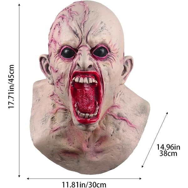 IC RONGbbppQ Halloween-skalle kan riva upp dubbellagersmask, Halloween-skräckmask Zz