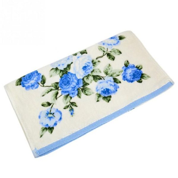 Bløde håndklæder med blomsterprint, badehåndklæder BLÅ blå blue