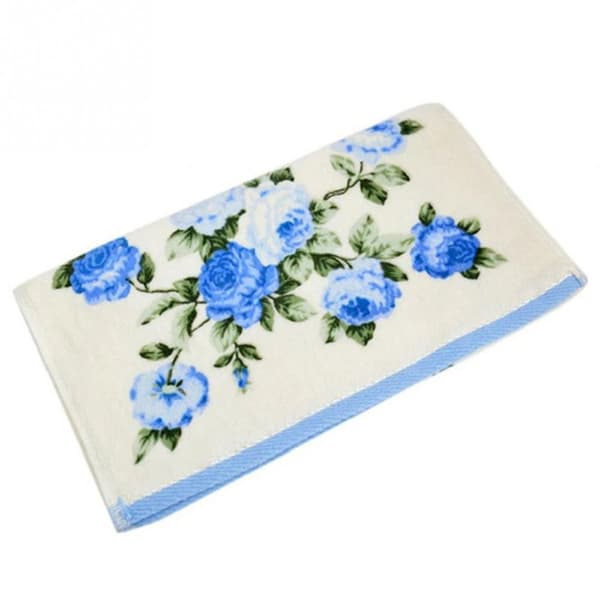 Mjuka handdukar med blommönster, badhanddukar BLÅ blå blue