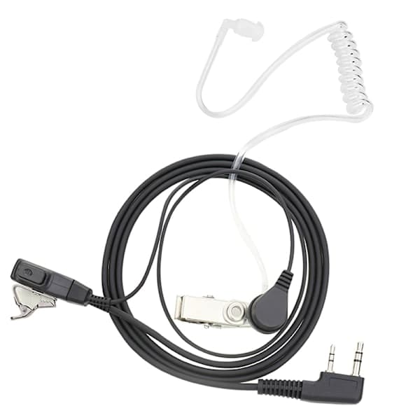 Luftslange øretelefon headset mikrofon for Baofeng UV- Svart One size