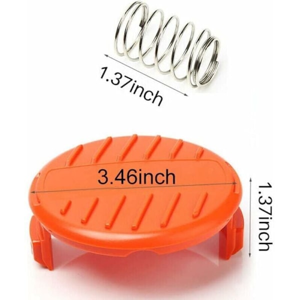 2 stk. Spolekapseldæksel + Fjeder Reservedele Til BLACK+DECKER STC1815 GL4525 Græstrimmer 385022-03..DEBUNS