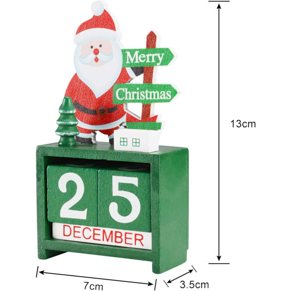 Jule Nedtælling Træblok Jule Nedtællings Bordkalender