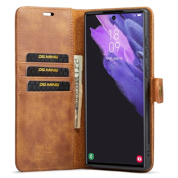 DG.MING Galaxy S24 Ultra 2-i-1 Magnetisk Etui / Deksel Brun 146