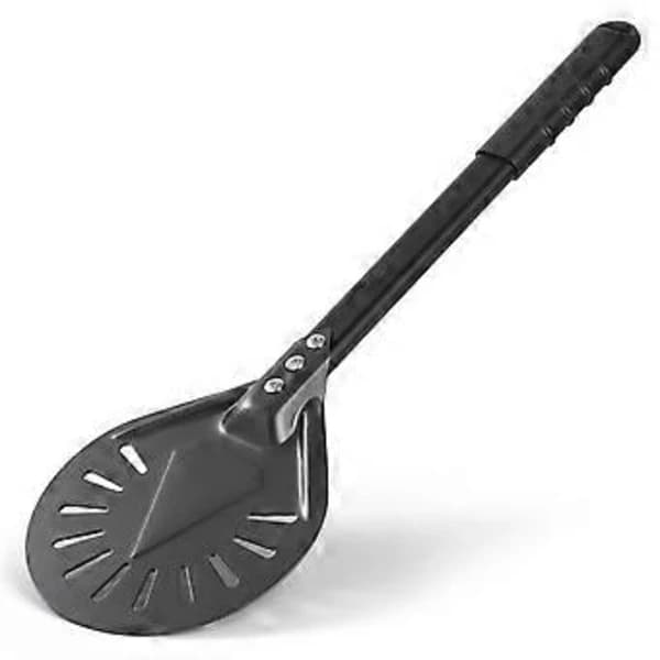Pizza Drejeskovl Perforeret Aluminiumlegering Non-stick til Udendørs Pizzaovn Restaurantbrug Sort Grå 7 Tommer