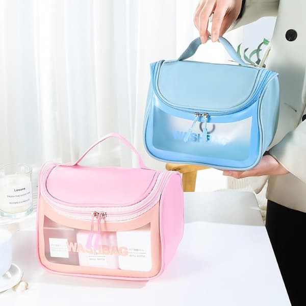 Transparent Makeup Taske Rejse Opbevaring Taske SORT sort black