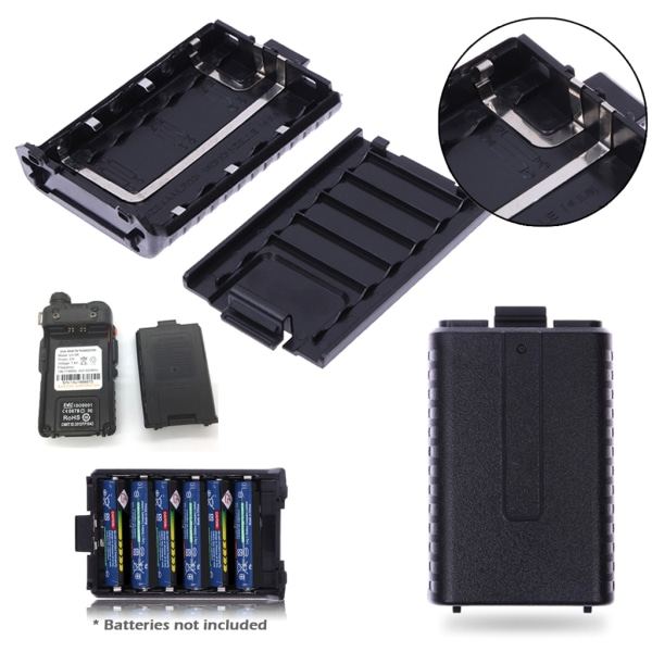 6x AAA-batteri erstatningspakke for Shell Box til Baofeng UV-5R 5RE Two Way Ra