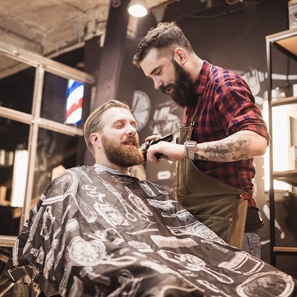 Frisørkjole Barber Cape, Klippekapper, Full Length Vanntett Frisør Frisør Cape for Hårstyling, Klipp og Farger B
