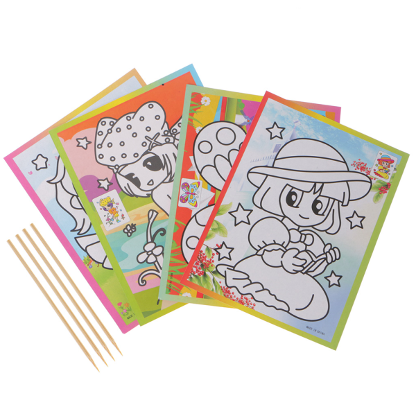 Magic Kids Rainbow Scratch Art Painting Book Scratching Paper EducationToys
