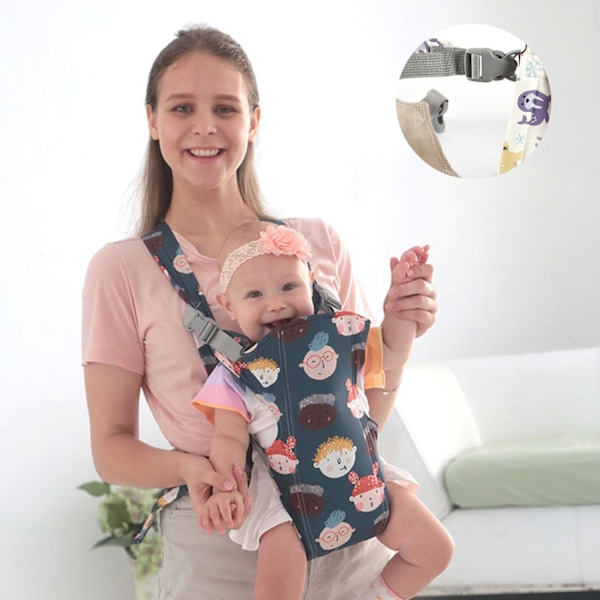 Babysele från födseln, bärhandduk, baby nyfödd, ventilerande babysele handduk, baby ryggstöd 0–15 kg, justerbar bärsele för nyfödda Pattern bear