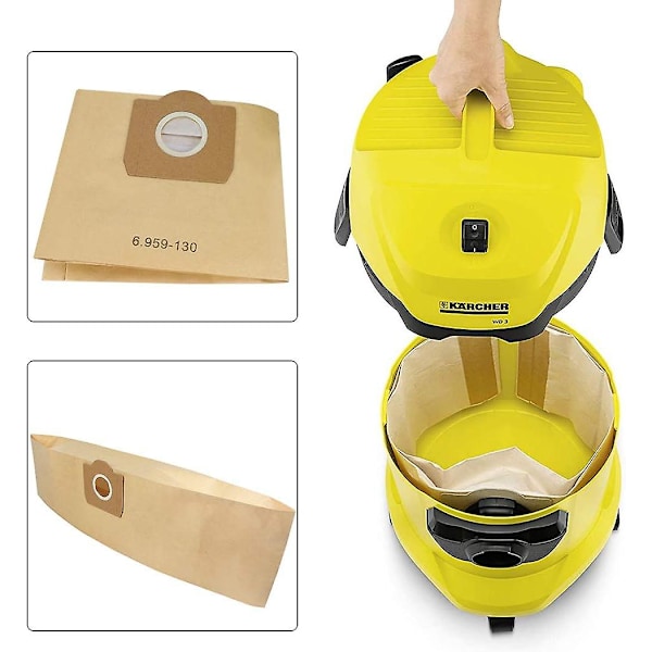 10-pakk damppussi Karcher 6.959-130.0 suodatinkasseille A 2201/2204/2504