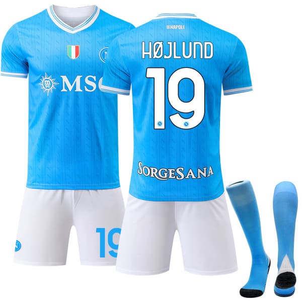 2526 Napoli Barn Vuxen Fotbollströja Kit No.19 Højlund 16 16
