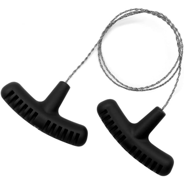 Mini håndholdt sav af rustfri ståltråd - multifunktionel have- og campingtræsav - sort - 63 cm