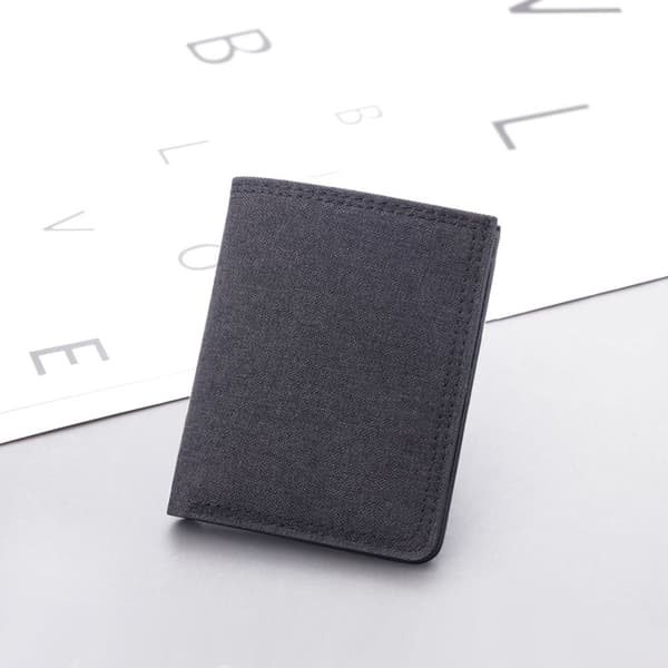 Kort herrplånbok myntbörs plånbok i canvas Black