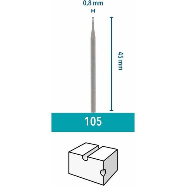 105 Sæt med 3 graveringsbits, rund ende, Ø 0,8 mm til udskæring og gravering i træ med multifunktionsværktøj - Ternel