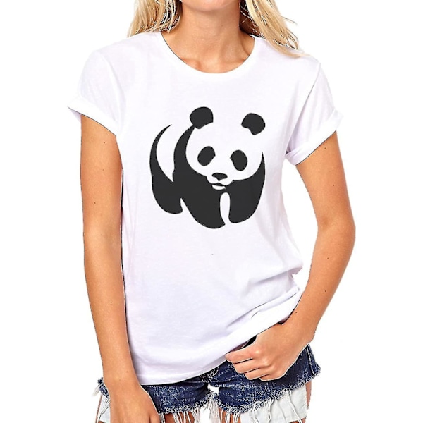 Sort og lys Wwf Panda Logotype Majestætisk T-shirt til kvinder S