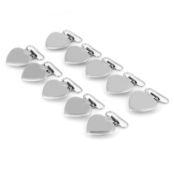 10 pcs Metal Heart Shape Insert Pacifier Holder Hinge Clips for Home Crafts