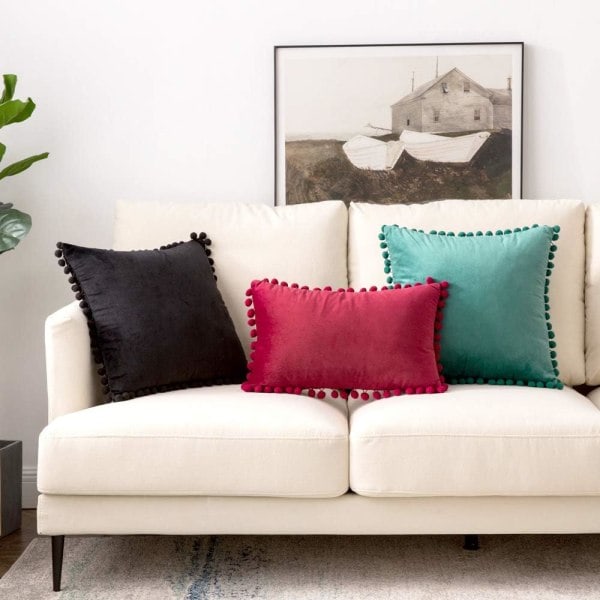 IC Sett med 2, myk kordfløyel dekorativt putetrekk, sovesofa stol hjemmeinnredning 30x40cm