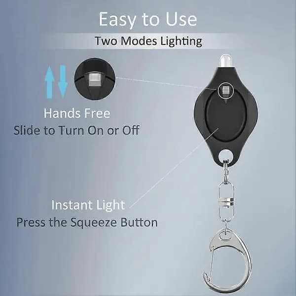10-pak Mini LED Nøgleringslommelygter Ultralyse med 2 Tilstande til Camping, Nødsituationer og Gaver, Sort White shell