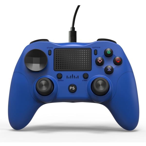 USB Kablolu Gamepad Oyun Denetleyicisi Dokunmatik Yüzeyli Ergonomik Oyun Kolu Çift Joystick Ayrılabilir USB Kablosu Mavi