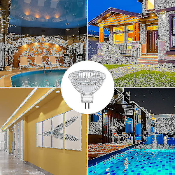 Sats med 8 st GU5.3 MR16 20W 12V Varmt Vit Halogenlampa, Glasklocka 400 lumen 2-stifts Spotlight Ersättning för 20W Halogen