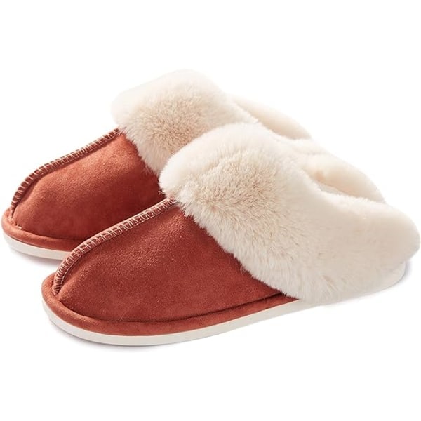 IC Naisten Tossut Memory Foam Pehmeät Lämpimät Slip On Kotitossut, Liukumaton Muhkea Sisä- ja Ulkokäyttöön (Koko: Suuri)