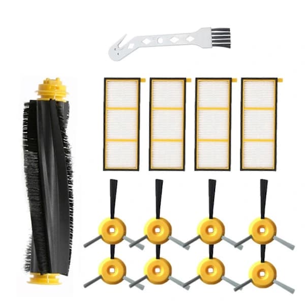 Robot Vacuum Cleaner Roller Brush Side Brush Robot Vacuum Cleaner Filter ABS Material Replacement Part for RV700 RV750 Robot Vacuum Cleaner