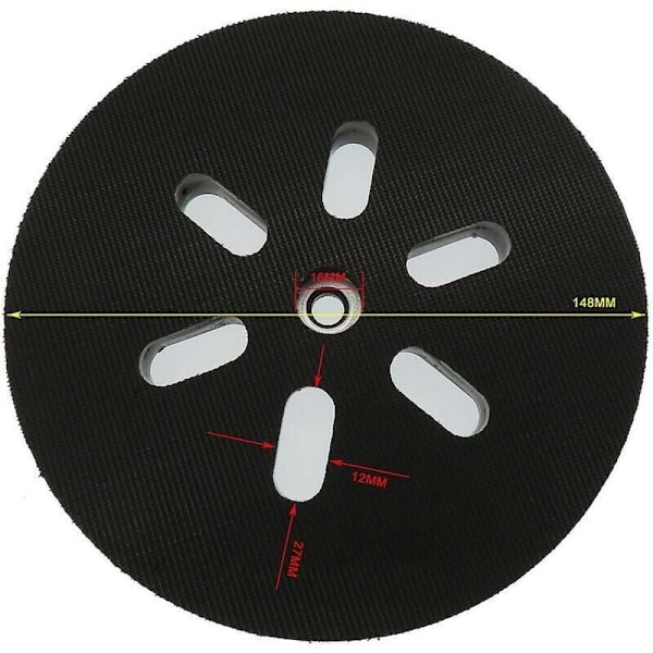 150 mm Slipplatta - För Bosch Gex 150 Ac, Pex 15 Ae, Gex 150 Turbo Excenterslip - 150 mm med skruvar Poweka, DEBUNS